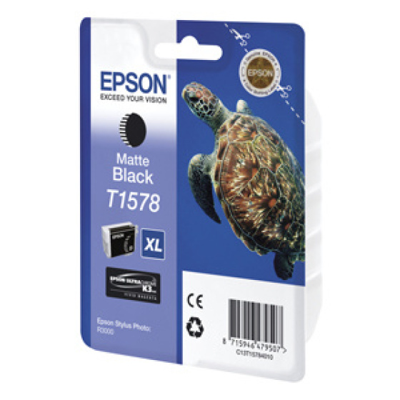 kazeta EPSON matte-black, with pigment ink EPSON UltraChrome K3, series Turtle-Size XL, in blister pack RS. (C13T157840)