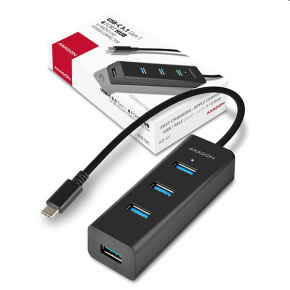 AXAGON HUE-S2C, 4x USB 3.0 CHARGING hub, micro USB nap. konektor, kábel USB-C 40cm