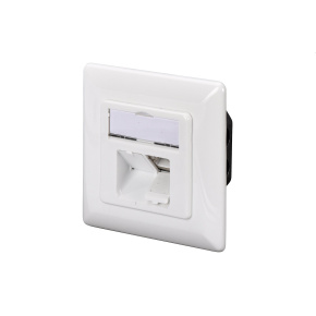 CAT 6 wall outlet, shielded, 2x RJ45 8P8C, LSA, pure white, flush mount