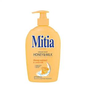 Mydlo Mitia Med and Mlieko s dávkovačom 500 ml Mydlo Mitia Med and Mlieko s dávkovačom 500 ml