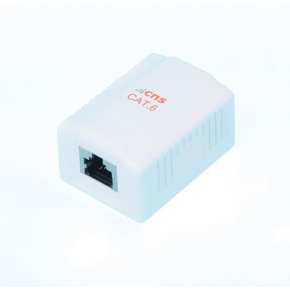 OXnet Outlet surface box Basic STP 1 port Cat6A, white