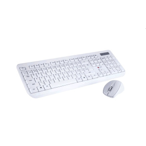 C-TECH WLKMC-01 keyboard, wireless combo set with mouse, white, USB, CZ/SK