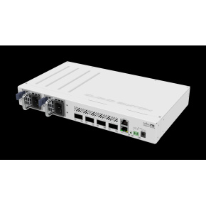 MIKROTIK RouterBOARD Cloud Router Switch CRS504-4XQ-IN + L5 (650MHz; 64MB RAM; 1x LAN; 4x QSFP28, Dual PSU) desktop