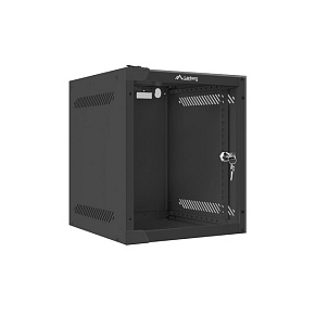 LANBERG RACKOVÁ SKRIŇA 10" PRO MONTÁŽ NA STENU 6U/280X310 (FLAT PACK) S PROSKLENÝMI DVERMI ČIERNA
