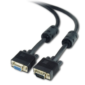 Premium VGA-Ext.HD15M/HD15F dual-shielded w/2*ferrite 10M cable, black