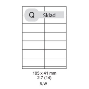 etikety ECODATA Samolepiace 105x41 univerzálne biele (1000 listov A4/bal.)