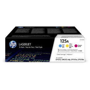 HP 125A, CMY tri pack toner pre HP LaserJet CP1215, CM1312, CP1515, 3x 1400 strán