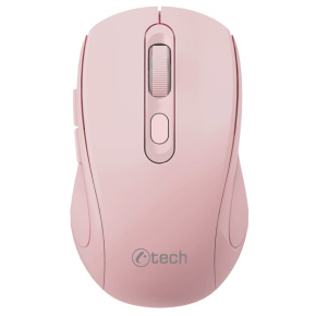 Mouse C-TECH WLM-12 Dual mode, wireless, BT5.0 + 2.4GHz, 1600DPI, 6 buttons, USB nano receiver, pink
