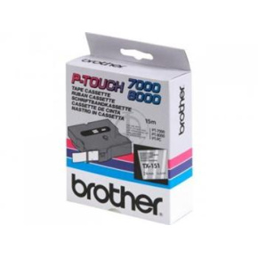 páska BROTHER TX151 čierne písmo, transparentná páska Tape (24mm)