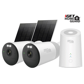iGET HGWNK108402S - kamerový batériový 2K Wi-Fi set, 10CH NVR + 2x kamera so solár. panelom, 9000mAh