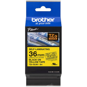 páska BROTHER TZeSL661 čierne písmo, žltá páska SELF-LAMINATING Tape (36mm) (TZESL661)