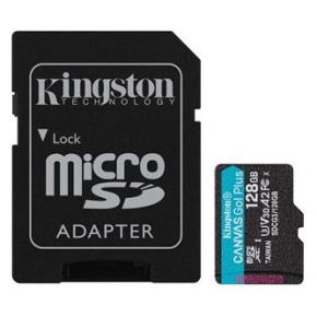 Pamäťová karta Kingston Canvas Go! Plus microSDXC 128GB Class 10, UHS-I, U3, V30, A2, 170/90MB/s (+ adaptér)