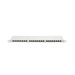 LANBERG PATCH PANEL 24 PORTOV 0,5U 19" CAT.6 FTP TIENENÝ ŠEDÝ