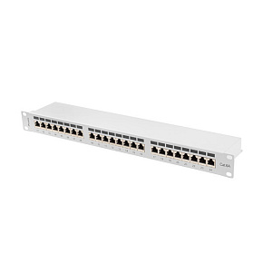 LANBERG PATCH PANEL 24 PORTOV 1U 19" CAT.6A FTP TIENENÝ ŠEDÝ