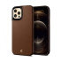 Spigen kryt Leather Brick pre iPhone 12/12 Pro - Saddle Brown