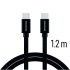 Swissten Data Cable Textile USB-C / USB-C 1.2 m, black