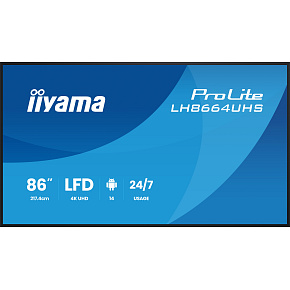 86" iiyama LH8664UHS-B3AG: IPS, 4K, ANDR 14,24/7 86" iiyama LH8664UHS-B3AG: IPS, 4K, ANDR 14,24/7