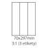 etikety ECODATA Samolepiace 70x297 univerzálne biele 3ks/A4 (100 listov A4/bal.)