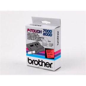 páska BROTHER TX451 čierne písmo, červená páska Tape (24mm)
