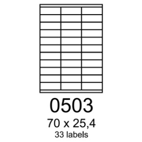 etikety RAYFILM 70x25,4 žlté flourescentné laser R01310503A (100 list./A4)