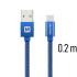 Swissten Data Cable Textile USB / USB-C 0.2 m, blue