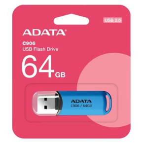 USB kľúč ADATA Classic Series C906 64GB USB 2.0 snap-on cap design, modrý