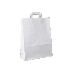 Papierová taška - ploché ucho - 320x120x410 - 50ks/bal, biela