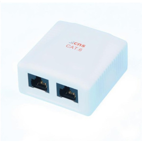 OXnet Outlet surface box Basic UTP 2 port Cat6, white