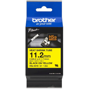 zmršťovacia bužírka BROTHER HSe631E čierne písmo, žltá bužírka TUBE (11.2mm) (HSE631E)