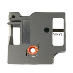 Label Tape DYMO 18443/S0718580 White / Black print 9mm x 5,5m - VINYL comp.