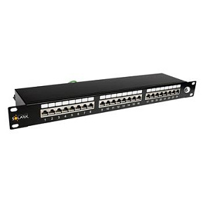 19" patch panel Solarix 24 x RJ45 CAT6 STP černý 1U SX24-6-STP-BK
