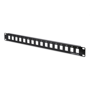 Modular Patch Panel, unshielded, 16-port blank, 1U, rack mount, black RAL 9005