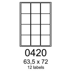 etikety RAYFILM 63,5x72 univerzálne biele R01000420F (1.000 list./A4)