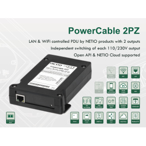 NETIO PowerCable 2PZ  Smart LAN/WIFI 2x zásuvka 230V/16A