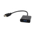 HDMI to VGA and audio adapter, single port, black