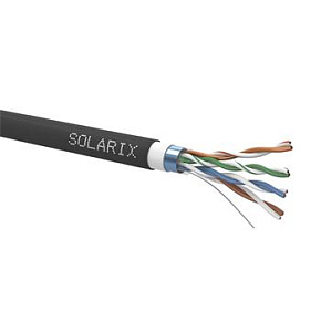 Instalační kabel Solarix CAT5E FTP PVC+PE F<sub>ca</sub> dvojitý plášť 305m/cívka SXKD-5E-FTP-PVC+PE
