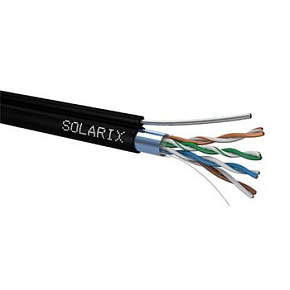 Instalační kabel Solarix CAT5E FTP PE F<sub>ca</sub> samonosný 305m/cívka SXKD-5E-FTP-PE-SAM