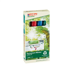 Permanentný popisovač EDDING 22 /4 EcoLine sada 4 ks