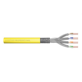 CAT 7A S-FTP installation cable, 1500 MHz Dca, AWG 22/1, 100 m ring, SX, yellow