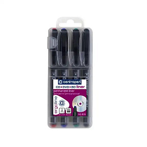 CD/DVD LINER CENTROPEN 4616 sada 4 farby CD/DVD LINER CENTROPEN 4616 sada 4 farby