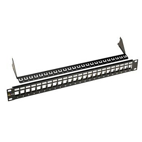 19" modulární neosazený patch panel Solarix 24 portů černý 1U SX24M-0-STP-BK-UNI