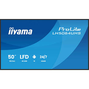 50" iiyama LH5064UHS-B1AG:VA,4K UHD,Android, 24/7 50" iiyama LH5064UHS-B1AG:VA,4K UHD,Android, 24/7