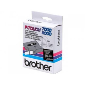 páska BROTHER TX355 biele písmo, čierna páska Tape (24mm)