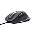 TRUST Fyda/Ergonomická/Optická/Pre pravákov/5 000 DPI/Drôtová USB/Čierna-strieborná