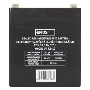 EMOS Maintance-free Pb battery12V/4,5Ah, faston 4,7 mm