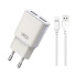 nabíjačka XO L92 TipC 2USB/2A biela
