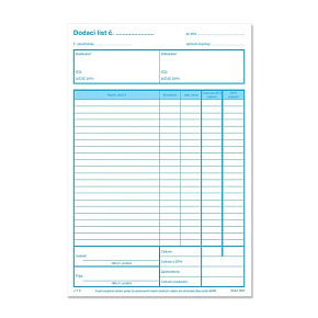 Dodací list A4 s DPH – samoprepis – 100 listov Dodací list A4 s DPH – samoprepis – 100 listov