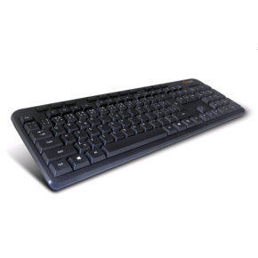 C-TECH KB-102M USB slim black multimedia keyboard, CZ/SK