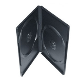 Double DVD case -black with full sleeve 14mm