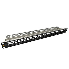 19" modulární neosazený patch panel Solarix 24 portů 1U SX24M-0-STP-BK-UNI-N 19" modulární neosazený patch panel Solarix 24 portů 1U SX24M-0-STP-BK-UNI-N